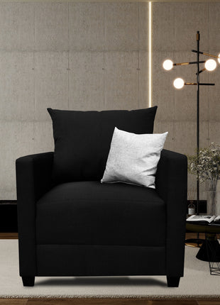 Sala Modular 3-2-1 El Bazar Store Atlanta Lino Negro Sofa Love seat sillón