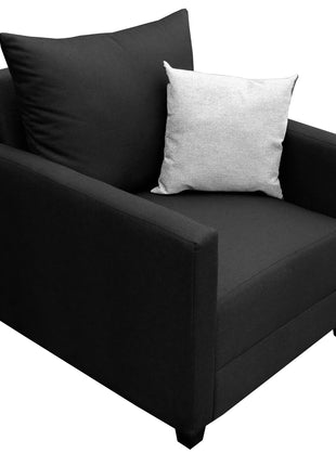 Sala Modular 3-2-1 El Bazar Store Atlanta Lino Negro Sofa Love seat sillón