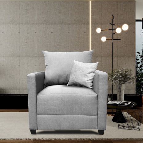 Sillón El Bazar Store Atlanta Lino Gris Plata 1 plaza Modular Moderno