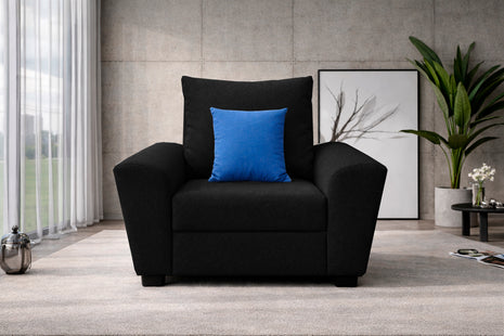 Sillón El Bazar Store Islandia Lino Negro 1 plaza, Modular, Moderno, Sofá, sala