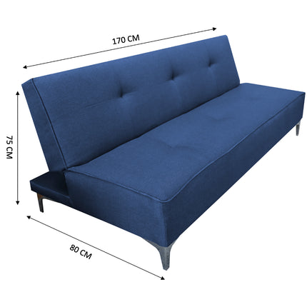 Sofa Cama Reclinable El Bazar Store Milo Azul Marino , Futon 3 posiciones, Sala