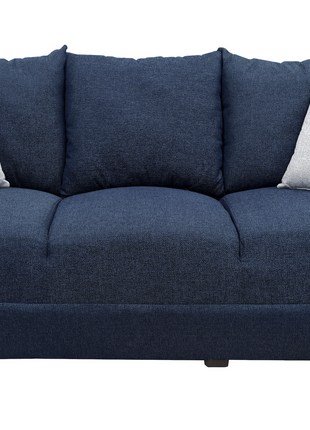 Sofa El Bazar Store Miami Lino azul marino 3 Plazas, Modular, Moderno, Sala