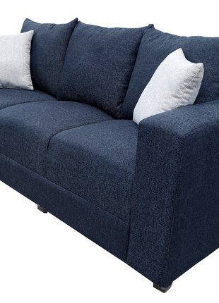 Sofa El Bazar Store Miami Lino azul marino 3 Plazas, Modular, Moderno, Sala