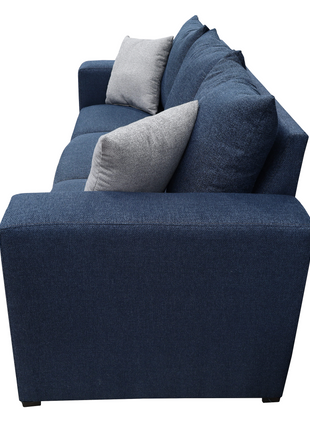 Sofa El Bazar Store Miami Lino azul marino 3 Plazas, Modular, Moderno, Sala