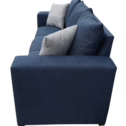 Sofa El Bazar Store Miami Lino azul marino 3 Plazas, Modular, Moderno, Sala