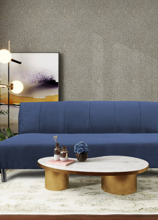 Sofa Cama Reclinable El Bazar Store Miami Azul marino terciopelo, Futon 3 posiciones, Sala, Love Seat