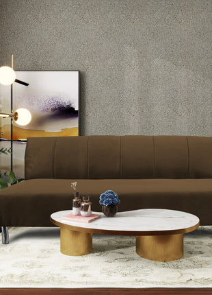 Sofa Cama Reclinable El Bazar Store Miami Chocolate terciopelo, Futon 3 posiciones, Sala, Love Seat