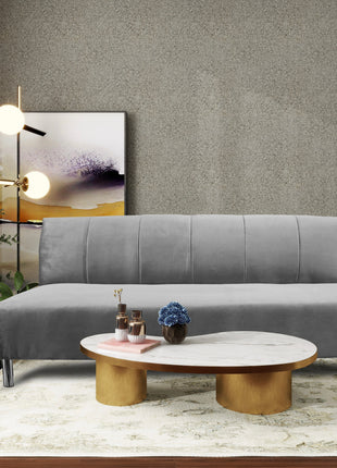 Sofa Cama Reclinable El Bazar Store Miami Plata terciopelo, Futon 3 posiciones, Sala, Love Seat