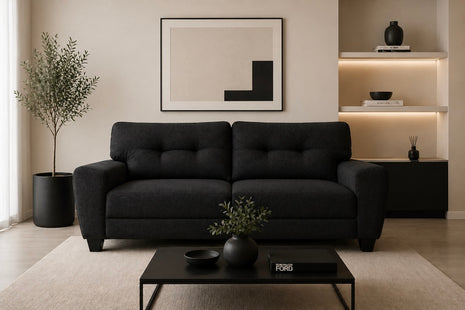 Sala Modular 3-2 El Bazar Store Sidney Lino nacional Negro Sofá Love seat