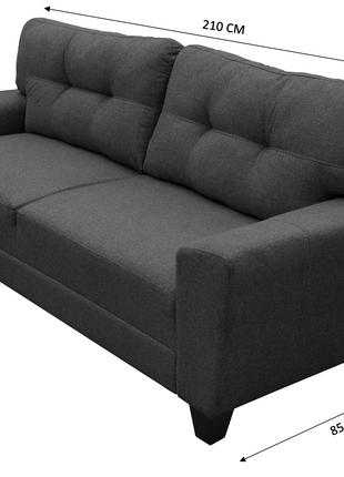 Sofa El Bazar Store Sidney Lino Gris oxford 3 plazas, Modular, Moderno, Sala