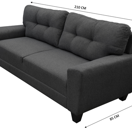 Sofa El Bazar Store Sidney Lino Gris oxford 3 plazas, Modular, Moderno, Sala