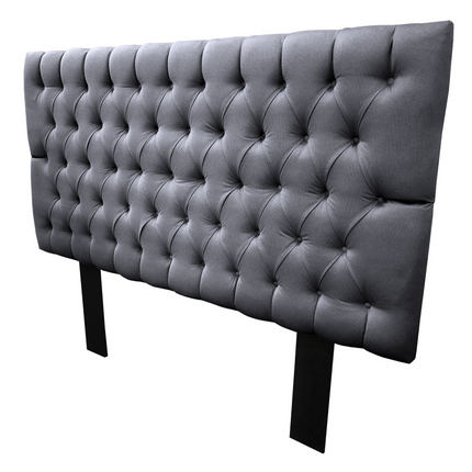 Cabecera Capitonada Soho Gris Oxford - Individual, Matrimonial, Queen, King Size, El Bazar Store