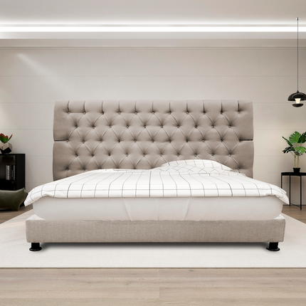 Cabecera Capitonada SoHo Beige- Moderna, King Size, Matrimonial, Queen, Recamara, El Bazar Store