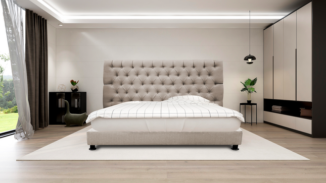 Cabecera Capitonada SoHo Beige- Moderna, King Size, Matrimonial, Queen, Recamara, El Bazar Store