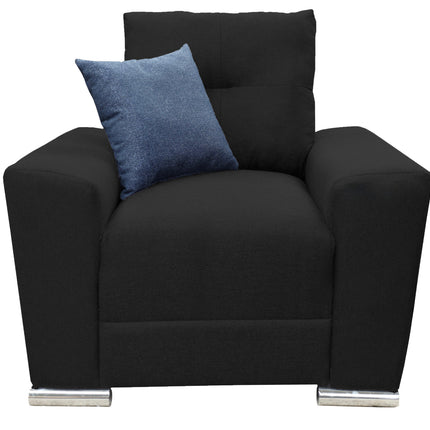 Sillon El Bazar Store Suecia Lino Negro 1 plaza, Modular, Moderno, Sala