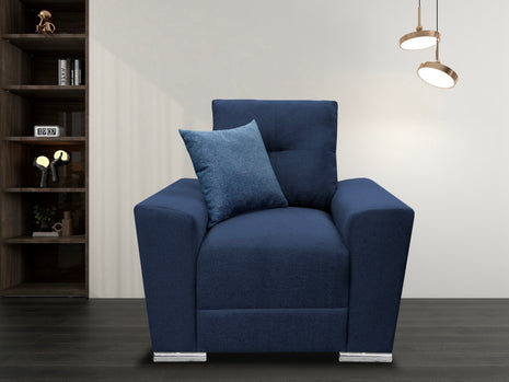 Sillon El Bazar Store Suecia Lino Azul marino 1 plaza Modular Moderno Sala