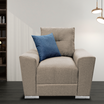 Sillon El Bazar Store Suecia Lino Beige 1 plaza, Modular, Moderno, Sala