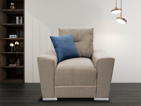 Sillon El Bazar Store Suecia Lino Beige 1 plaza, Modular, Moderno, Sala