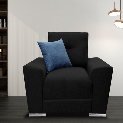 Sillon El Bazar Store Suecia Lino Negro 1 plaza, Modular, Moderno, Sala