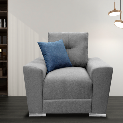 Sillon El Bazar Store Suecia Lino Gris plata 1 plaza, Modular, Moderno, Sala