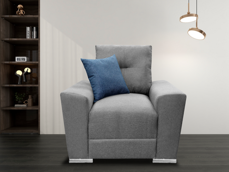 Sillon El Bazar Store Suecia Lino Gris plata 1 plaza, Modular, Moderno, Sala