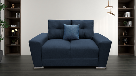 Love seat El Bazar Store Suecia Lino Azul marino 2 plazas, Modular, Moderno, Sala, Sofa