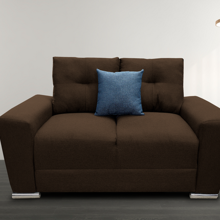 Love seat El Bazar Store Suecia Lino Chocolate 2 plazas, Modular, Moderno, Sala, Sofa