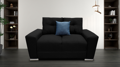 Love seat El Bazar Store Suecia Lino Negro 2 plazas, Modular, Moderno, Sala, Sofa