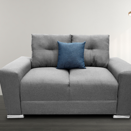 Love seat El Bazar Store Suecia Lino Gris plata 2 plazas, Modular, Moderno, Sala, Sofa