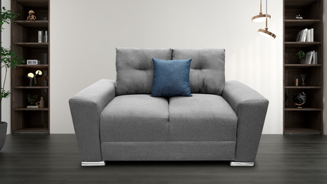 Love seat El Bazar Store Suecia Lino Gris plata 2 plazas, Modular, Moderno, Sala, Sofa