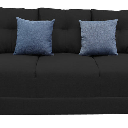 Sofa El Bazar Store Suecia Lino Negro 3 plazas, Modular, Moderno, Sala