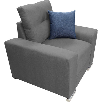 Sala Modular 3-2-1 El Bazar Store Suecia Gris Oxford, Sofa, Love seat y sillon