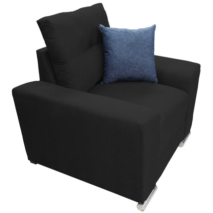 Sillon El Bazar Store Suecia Lino Negro 1 plaza, Modular, Moderno, Sala