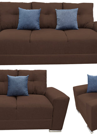 Sala Modular 3-2-1 El Bazar Store Suecia Chocolate, Sofa, Love seat y sillon
