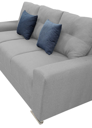 Sala Modular 3-2-1 El Bazar Store Suecia Gris plata, Sofa, Love seat y sillon