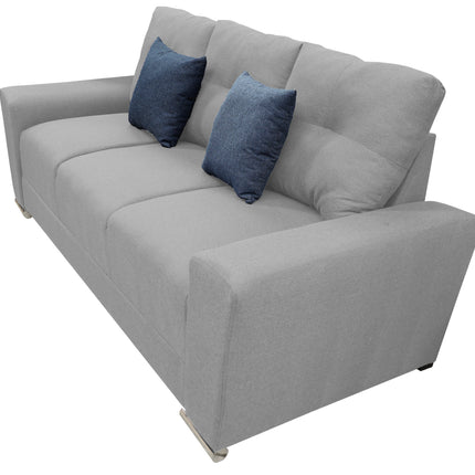 Sala Modular 3-2-1 El Bazar Store Suecia Gris plata, Sofa, Love seat y sillon