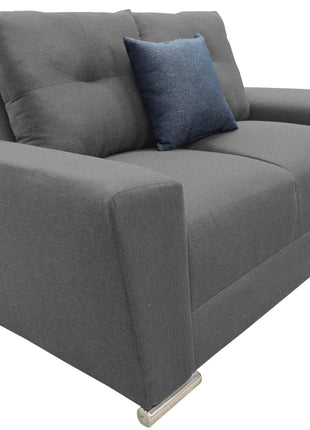 Love seat El Bazar Store Suecia Lino Gris Oxford 2 plazas, Modular, Moderno, Sala, Sofa