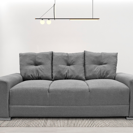 Sala Modular 3-2-1 El Bazar Store Suecia Gris plata, Sofa, Love seat y sillon