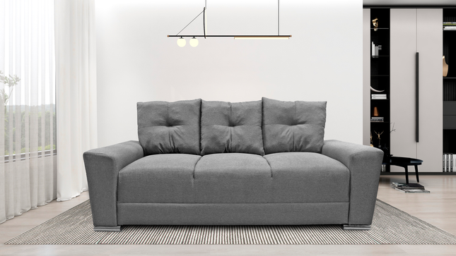Sala Modular 3-2-1 El Bazar Store Suecia Gris plata, Sofa, Love seat y sillon