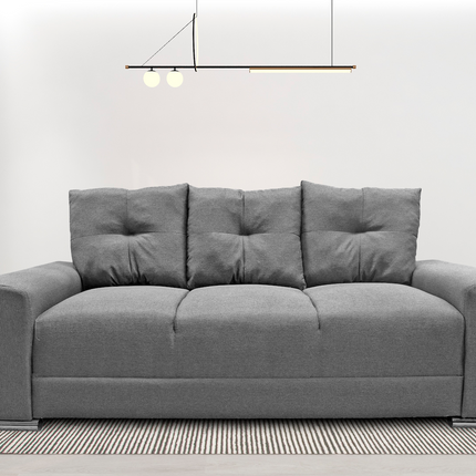 Sofa El Bazar Store Suecia Lino Gris plata 3 plazas, Modular, Moderno, Sala
