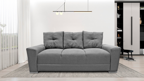 Sofa El Bazar Store Suecia Lino Gris plata 3 plazas, Modular, Moderno, Sala