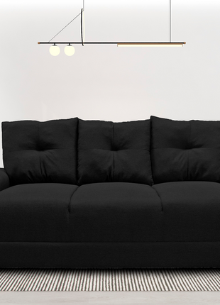 Sofa El Bazar Store Suecia Lino Negro 3 plazas, Modular, Moderno, Sala