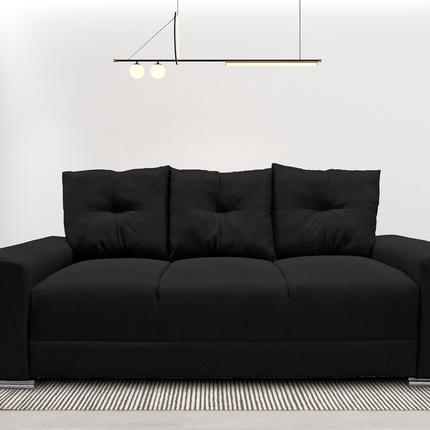 Sofa El Bazar Store Suecia Lino Negro 3 plazas, Modular, Moderno, Sala