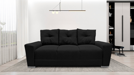 Sofa El Bazar Store Suecia Lino Negro 3 plazas, Modular, Moderno, Sala