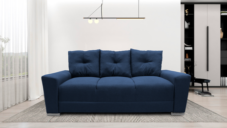 Sala Modular 3-2-1 El Bazar Store Suecia Azul Marino, Sofa, Love seat y sillon