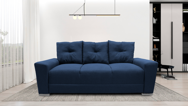 Sala Modular 3-2-1 El Bazar Store Suecia Azul Marino, Sofa, Love seat y sillon