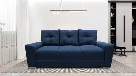 Sofa El Bazar Store Suecia Lino Azul marino 3 plazas, Modular, Moderno, Sala