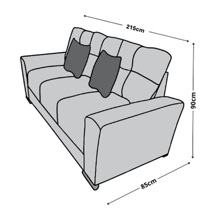 Sala Modular 3-2-1 El Bazar Store Suecia Gris plata, Sofa, Love seat y sillon