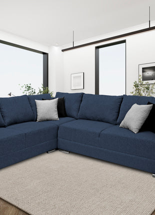 Sala esquinera Bazar Store Tempo Azul Marino 215 x 255 cm  Lino nacional