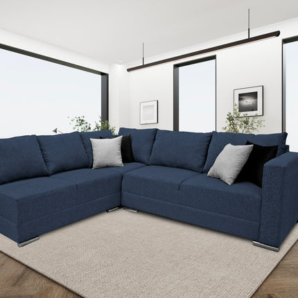Sala esquinera Bazar Store Tempo Azul Marino 215 x 255 cm  Lino nacional